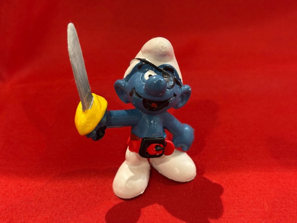 Zeerover piraat smurf riem zwaard. Hoogte 6cm Schleich Peyo, Ophalen, Gebruikt, Overige Smurfen, Poppetje, Figuurtje of Knuffel