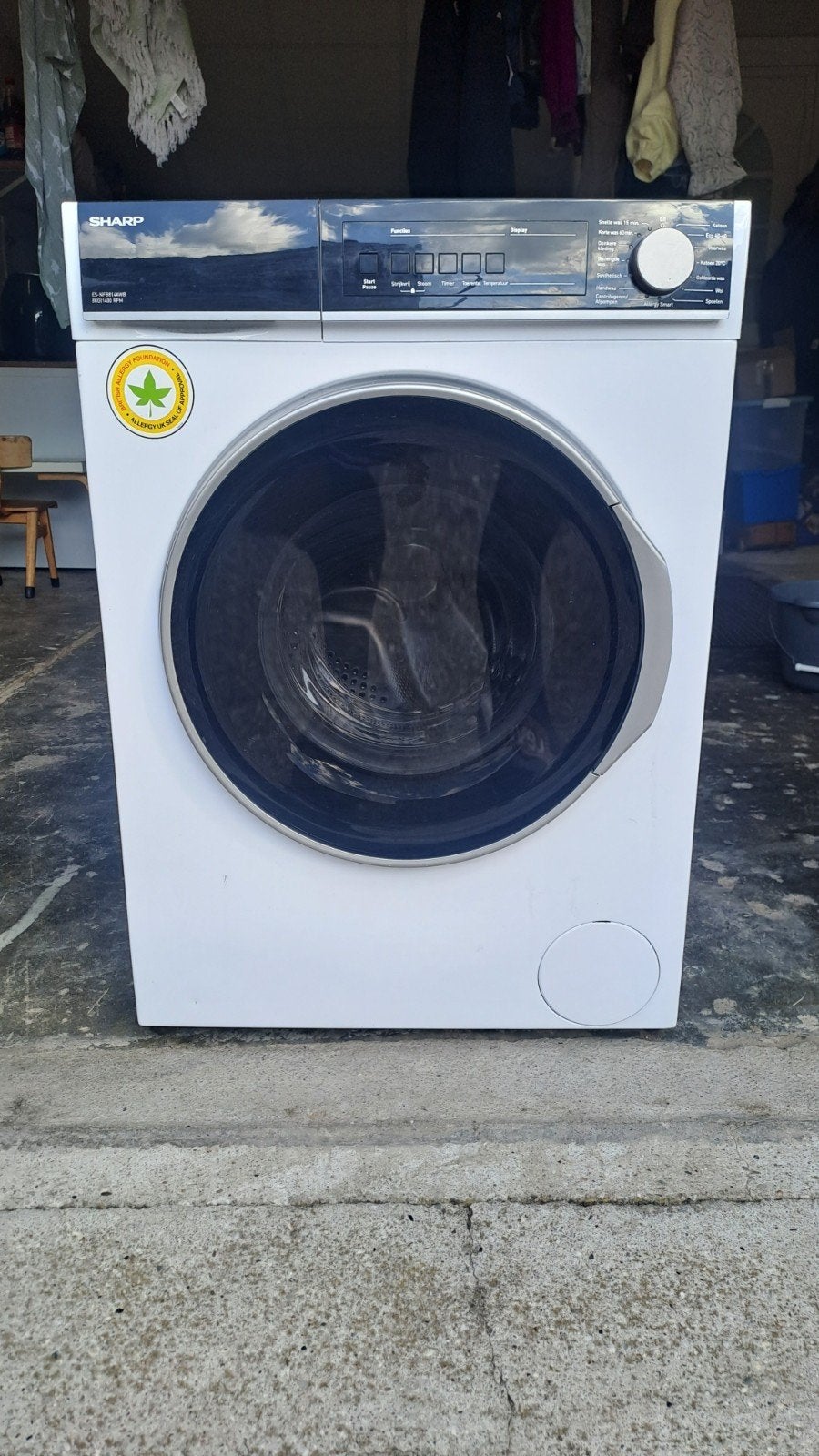 sharp wasmachine 8kg, 8 tot 10 kg, Ophalen, Zo goed als nieuw, 85 tot 90 cm