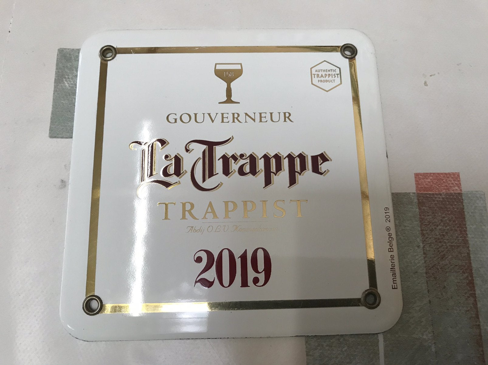 La Trappe emaillerie Belge reclamebordje, Ophalen of Verzenden, Gebruikt, Reclamebord