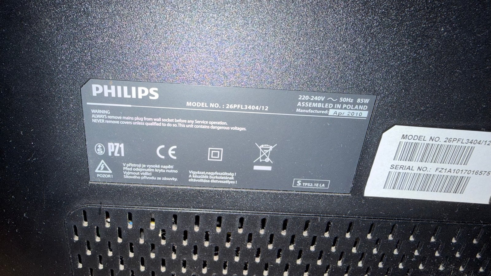 Philips 26PFL3404/12 LED TV, Ophalen, Philips, 50 Hz, HD Ready (720p)