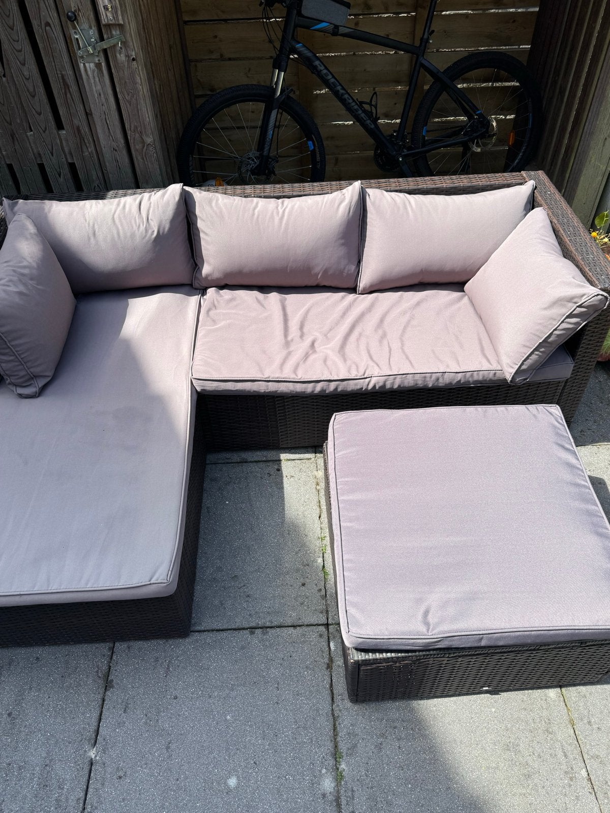 Tuin Loungeset met Hocker/tafel, Ophalen, 4 zitplaatsen, Gebruikt, Loungeset