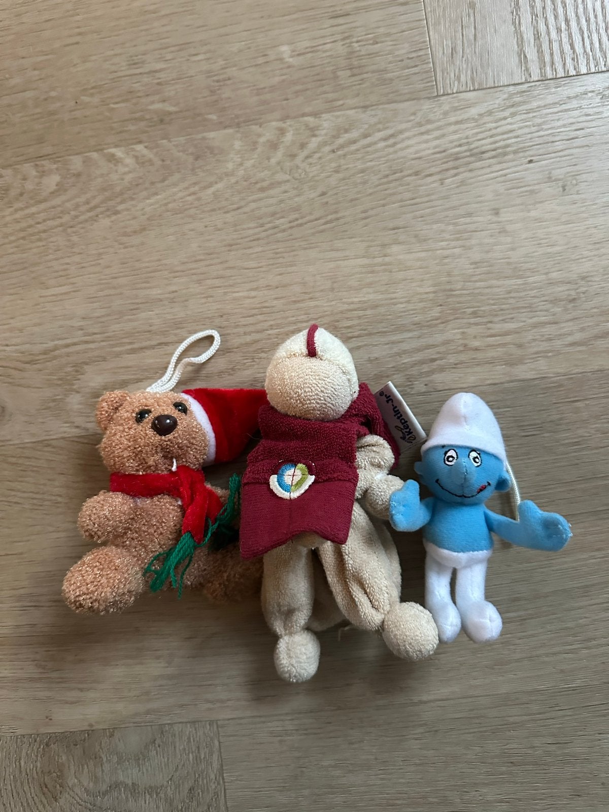 Knuffels: Kerstbeer, Keptin-Jr en Smurf, Kinderen en Baby's, Overige merken, Overige karakters, Beer, Ophalen of Verzenden