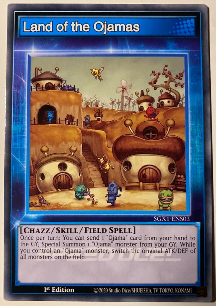 Yu-Gi-Oh! Land of the Ojamas SGX1 1st Edition !, Ophalen of Verzenden, Zo goed als nieuw, Losse kaart