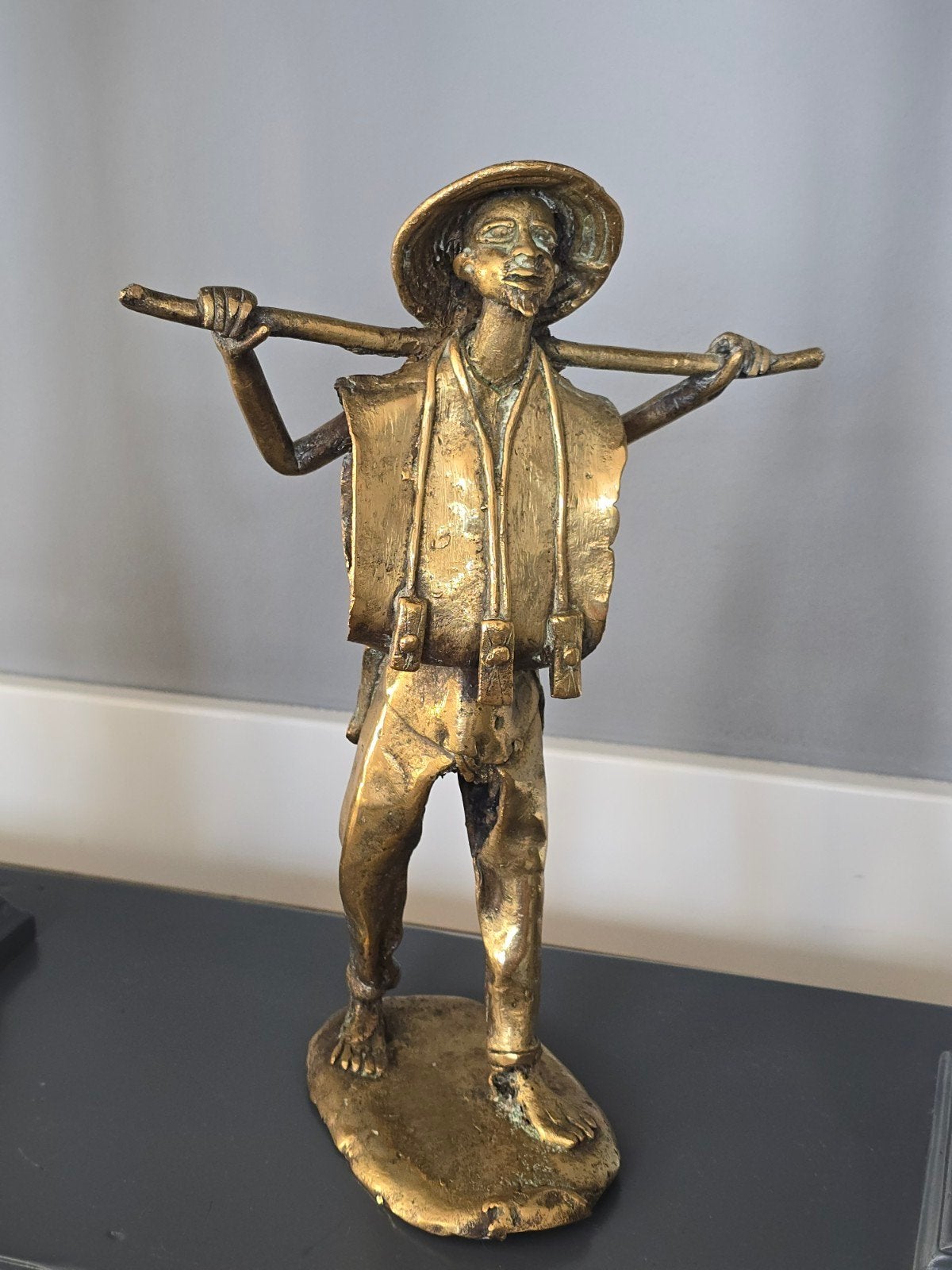 Prachtige antieke bronzen Sculptuur van Afrikaanse man €139, Antiek en Kunst, Ophalen of Verzenden, Brons