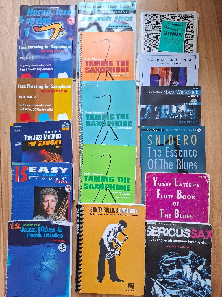 20 Saxofoonboeken, Gebruikt, Ophalen of Verzenden, Jazz, Saxofoon