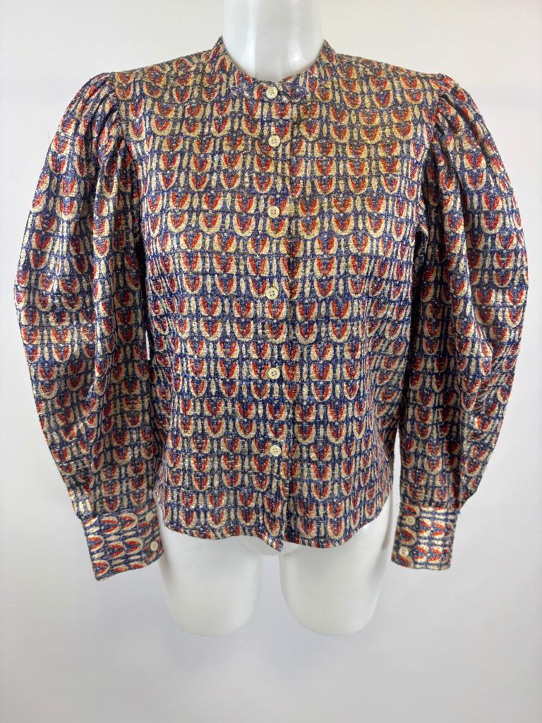WOLD WARE goud blauw jasje/blouse  Maat S, Overige kleuren, Wolf Ware, Ophalen of Verzenden, Zo goed als nieuw