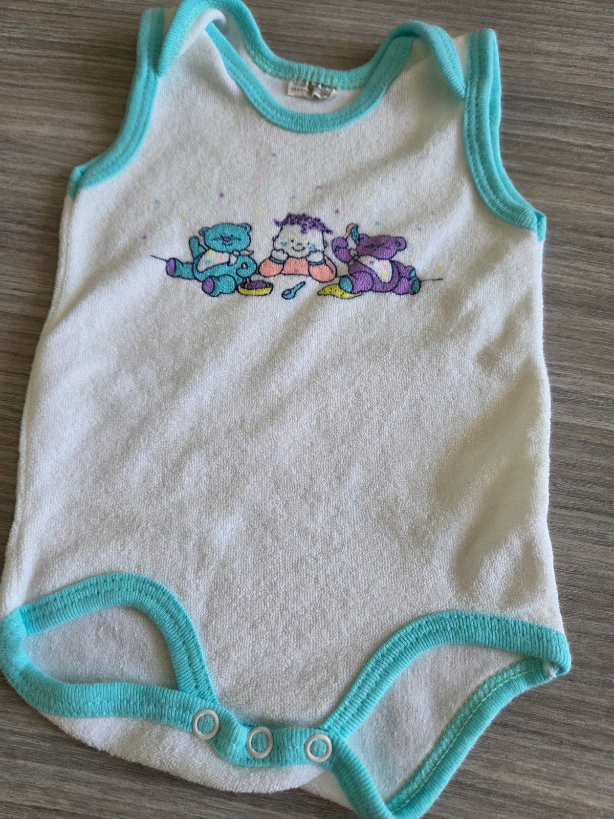 Vintage badstof romper met dierenprint, Ophalen of Verzenden, Gebruikt, Jongetje of Meisje