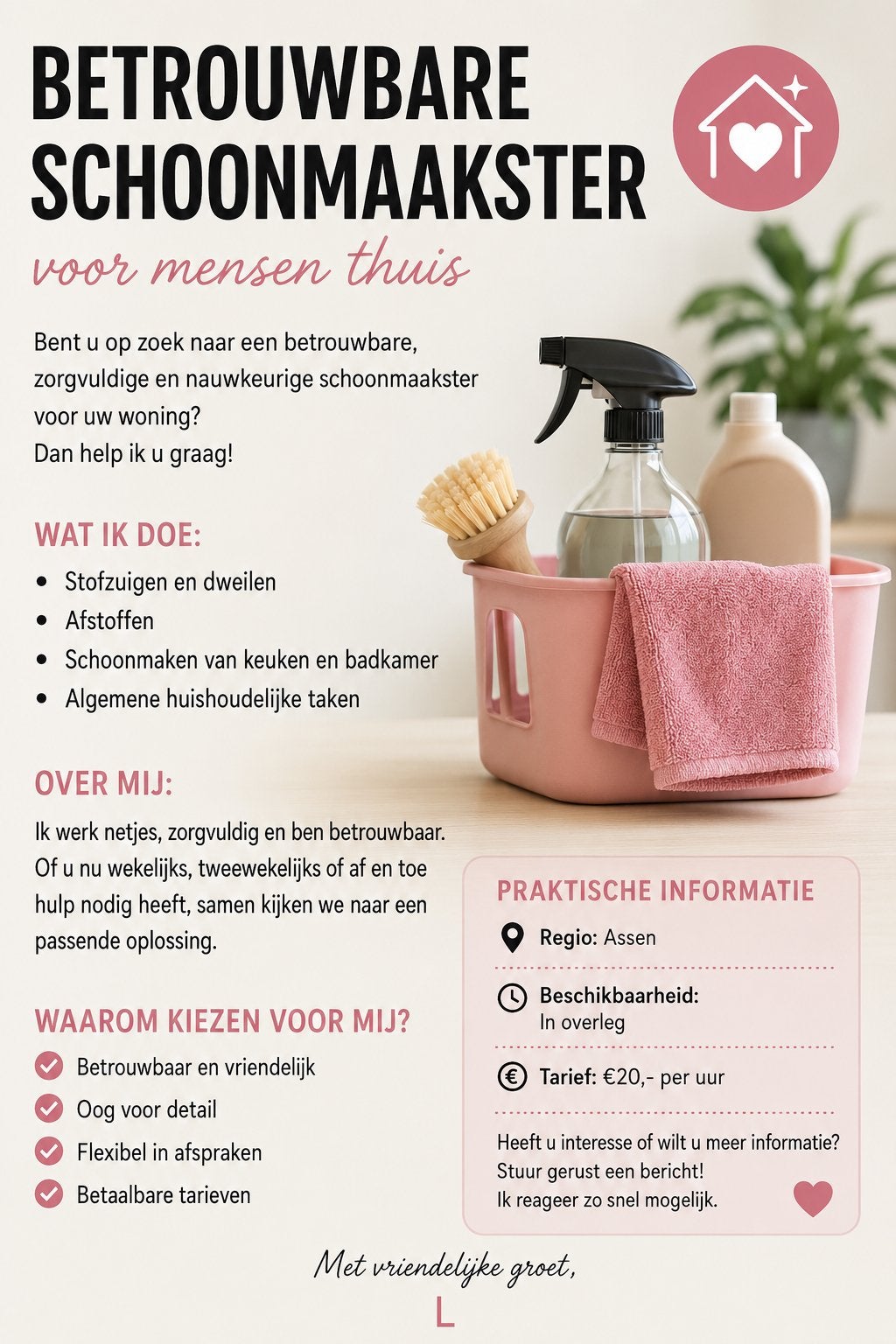Huishoudelijke hulp aangeboden, Vacatures, Vacatures | Schoonmaak en Facilitaire diensten
