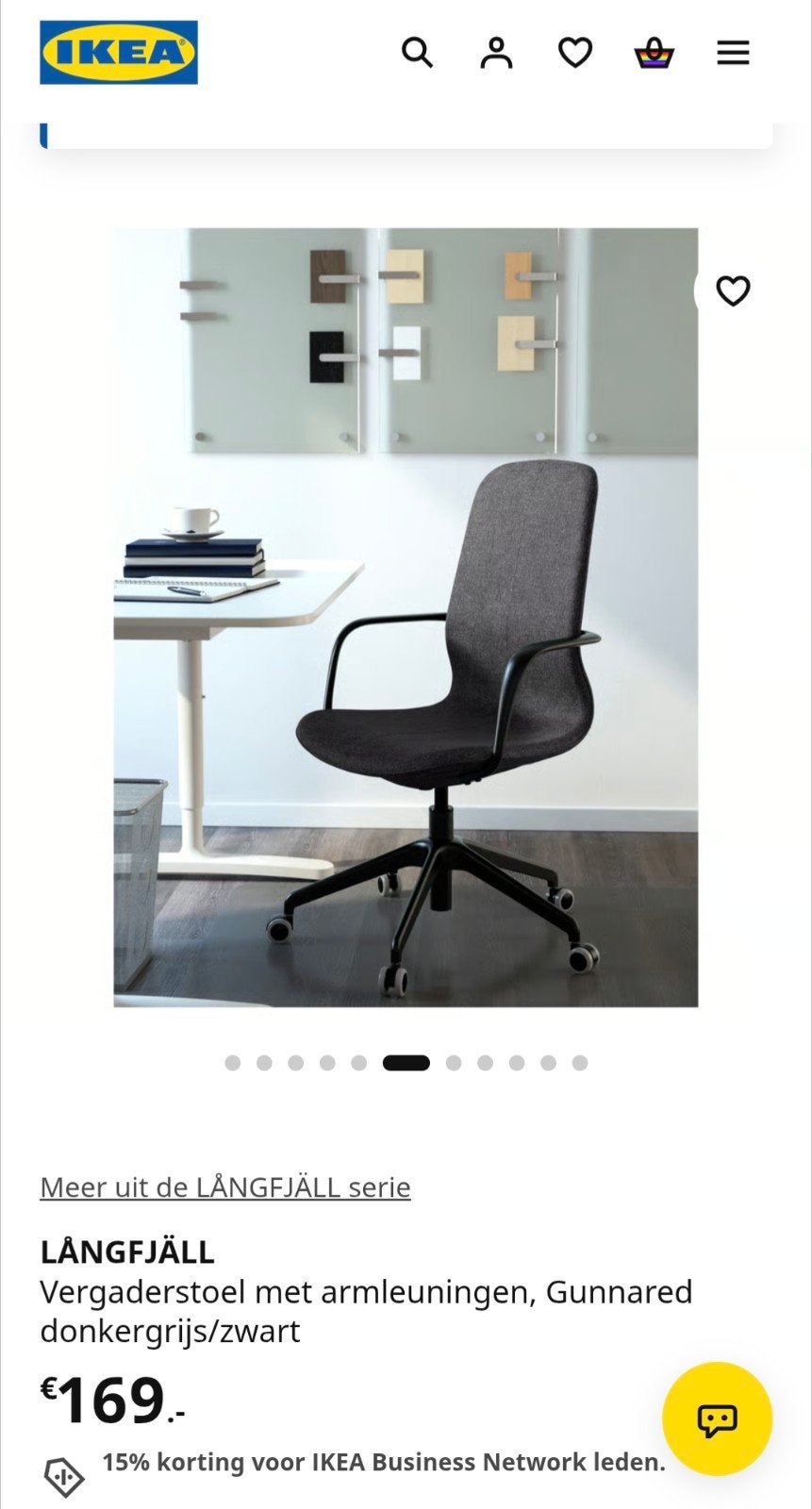 4  IKEA LÅNGFJÄLL vergaderstoellen, Ophalen, Gebruikt, Zwart