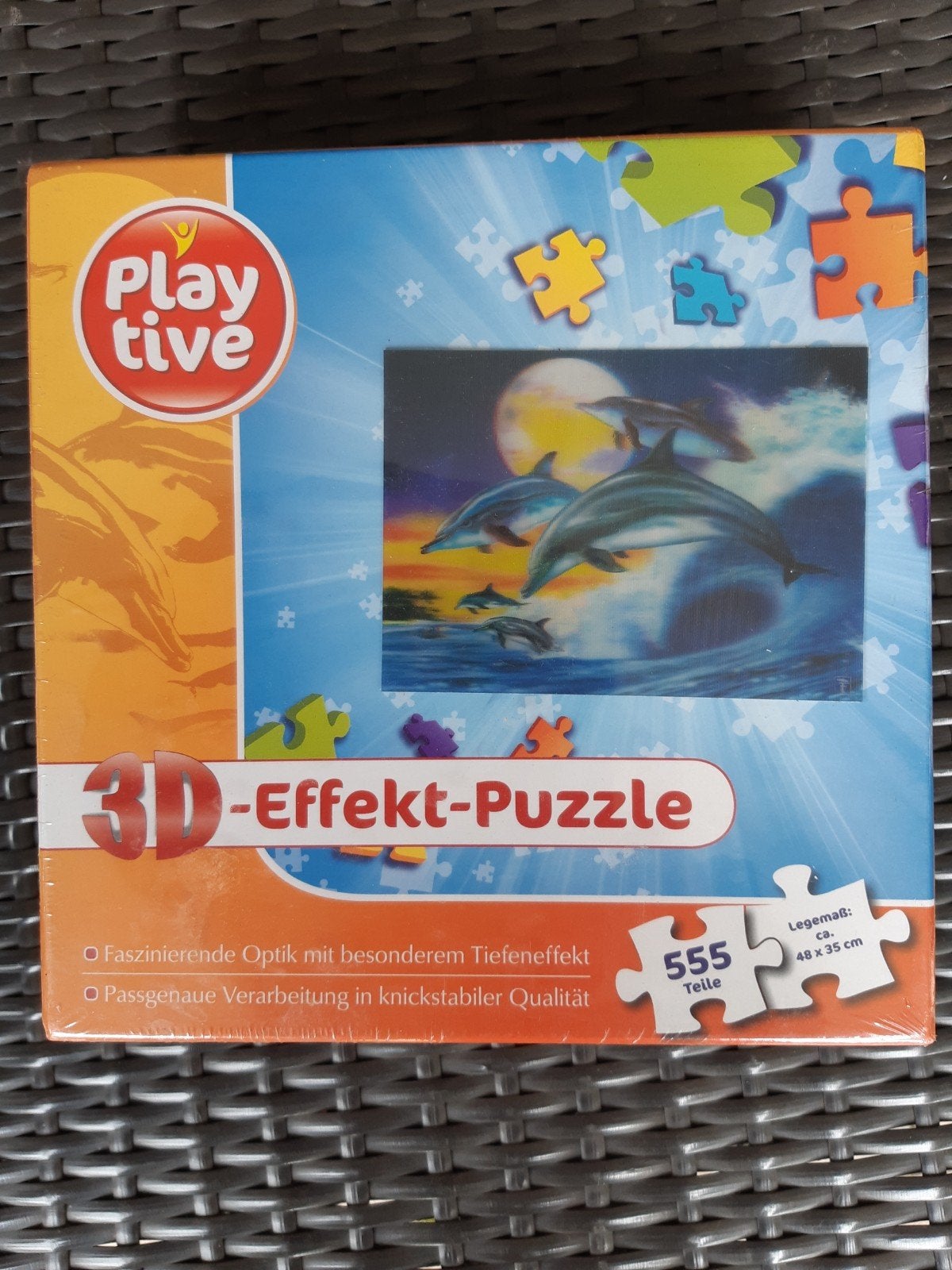 3D effect puzzle dolfijnen, Ophalen, Meer dan 50 stukjes, Zo goed als nieuw, 6 jaar of ouder