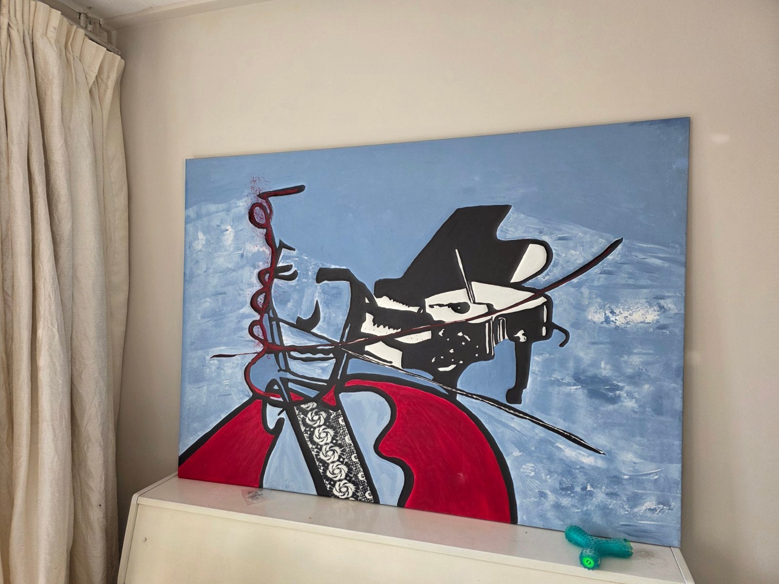 Herman Brood Stijl Schilderij - Piano en Muziek, Ophalen, Acrylverf, Doek, Expressionistisch