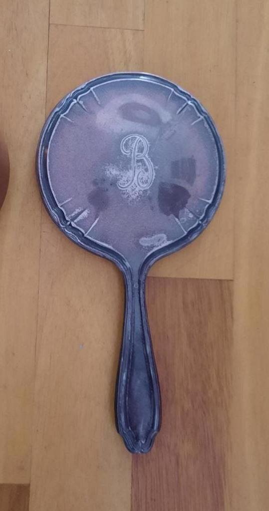 handspiegel met B op achterkant, Antiek en Kunst, Curiosa en Brocante, Ophalen of Verzenden