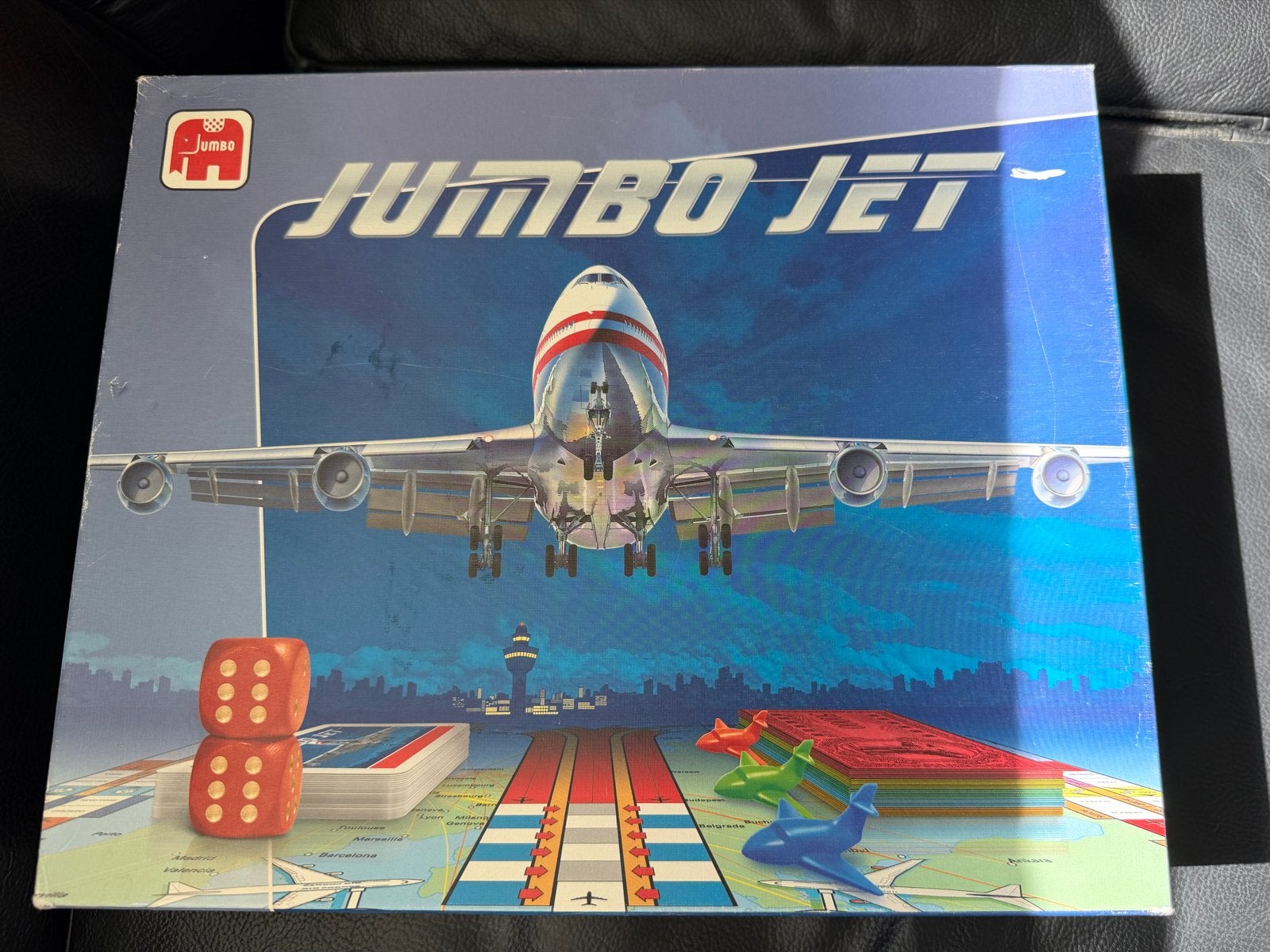 Jumbo Jet Bordspel - Klassiek Vliegspel van Jumbo compleet, Drie of vier spelers, Ophalen of Verzenden, Zo goed als nieuw