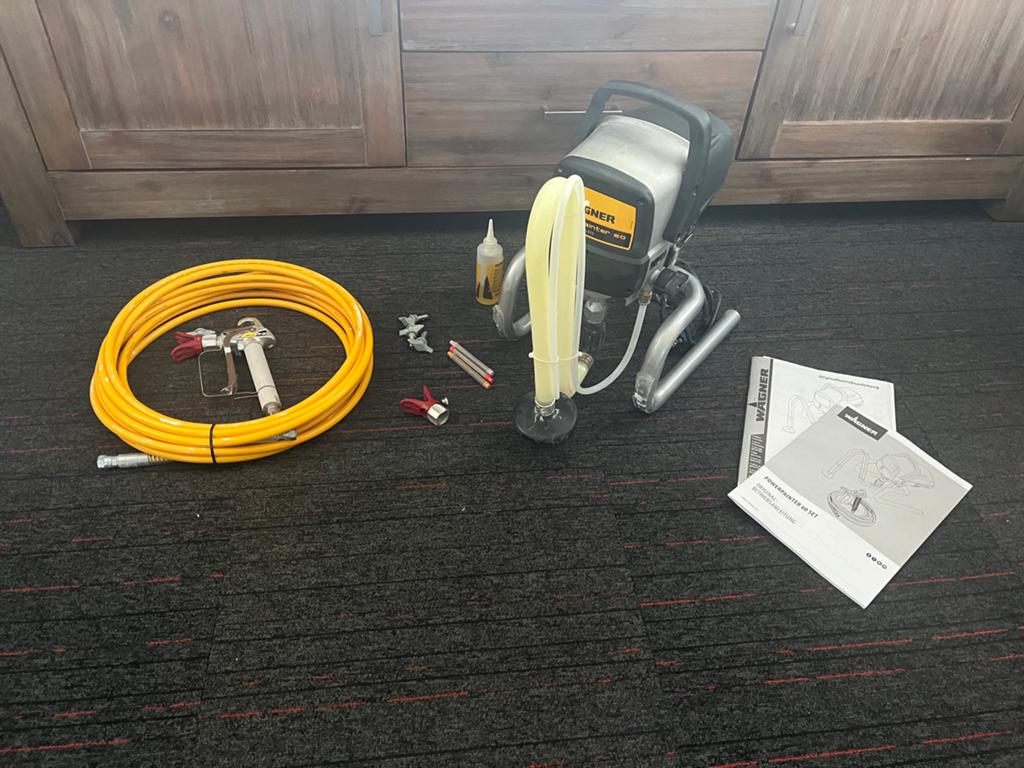 Wagner PowerPainter 60 Airless Verfspuit - Gebruikt, Doe-het-zelf en Verbouw, Schildersmaterialen, Gebruikt, Verfspuit of Verfpomp