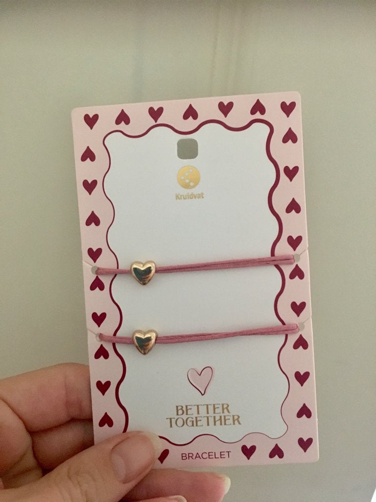 Kruidvat vriendschap armbandjes roze met hartje, Ophalen of Verzenden, Nieuw, Roze, Met bedels of kralen