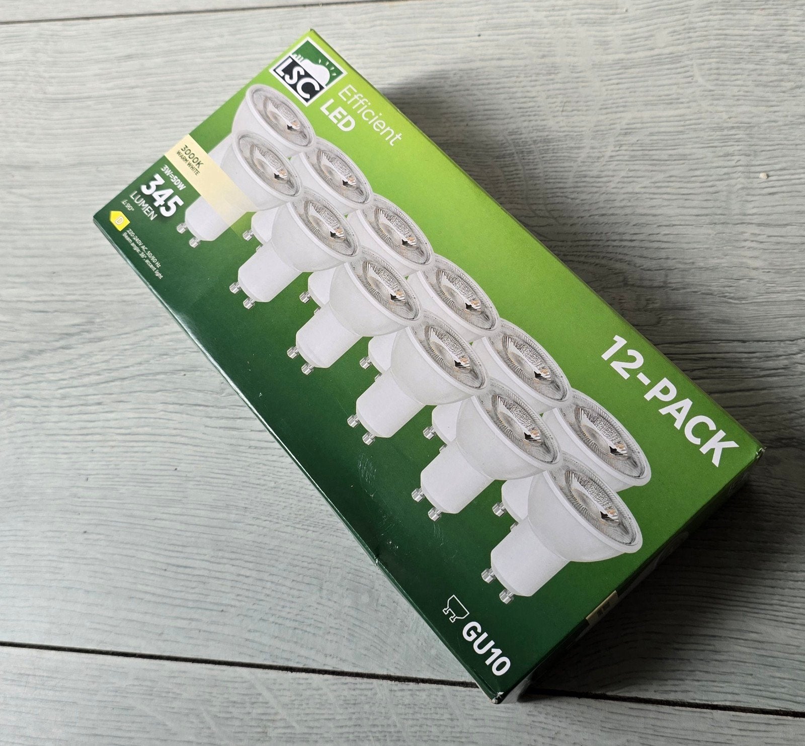 LSC Efficient LED GU10 Spots - 12-pack, 3000K, 3W, Ophalen of Verzenden, Nieuw, Wit, Overige merken