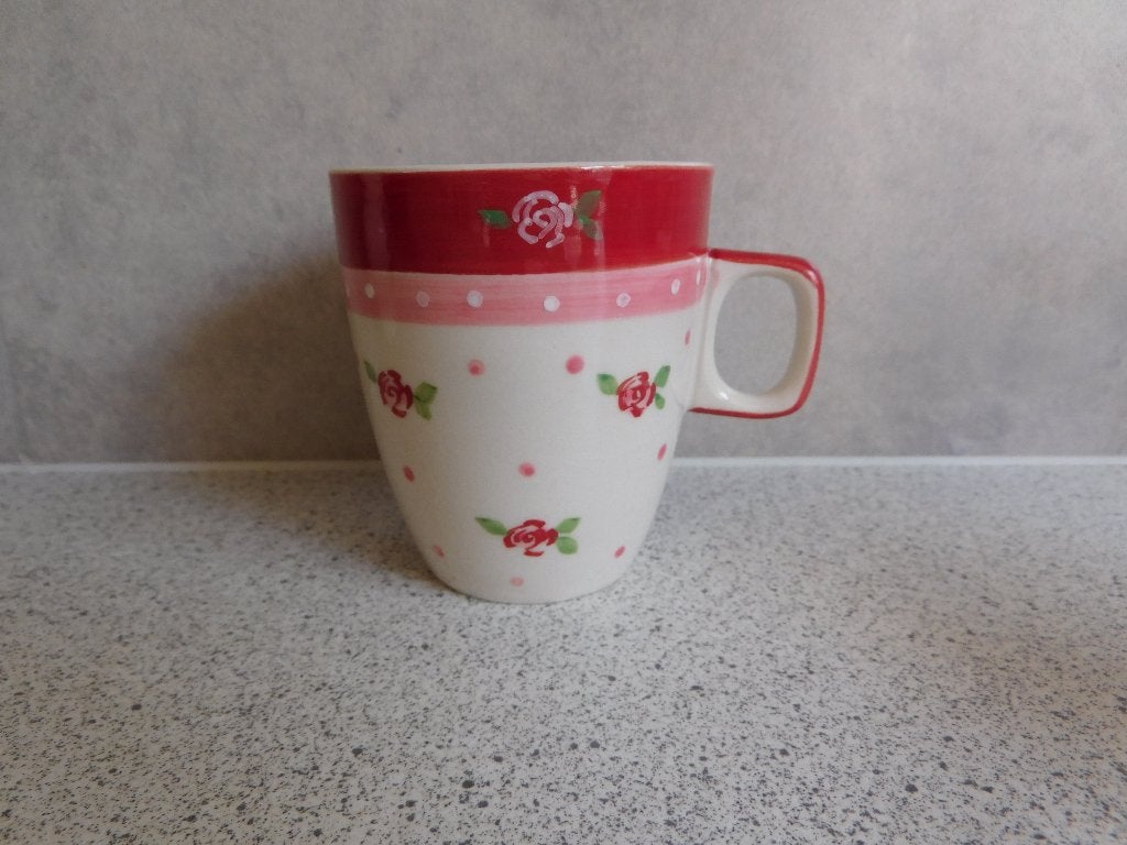 Senseo Mok Roosje Rood Froukje Servies, Overige merken, Keramiek, Vintage, Zo goed als nieuw