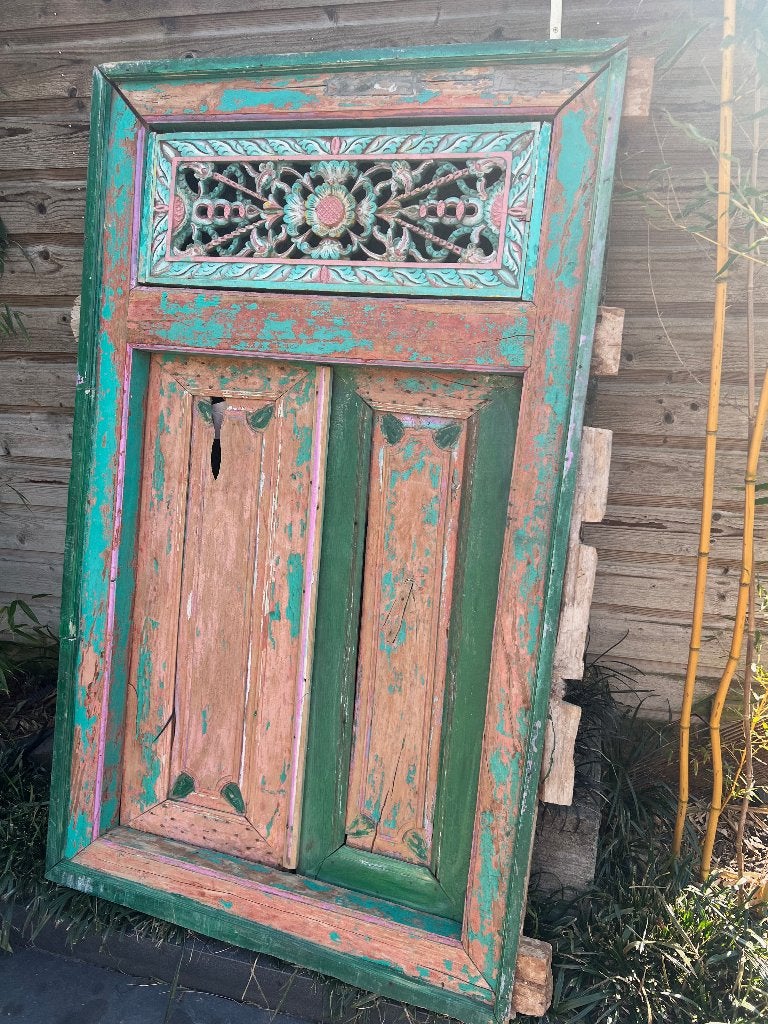 Houtsnijwerk raam kozijn uit Bali Indonesië deur poort, Verburgt Vintage, Gebruikt, Ophalen of Verzenden, https://verburgtvintage.nl/#contact