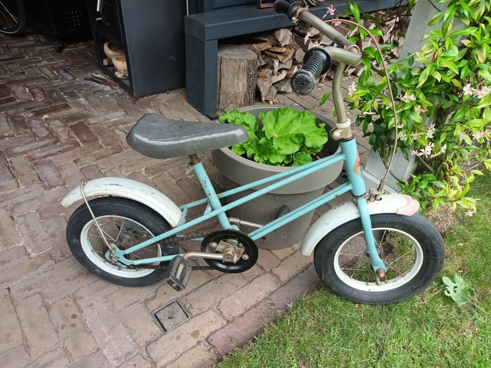 Antieke kinderfiets 12 inch uit de jaren '50, Ophalen, Zo goed als nieuw, Terugtraprem, Minder dan 16 inch