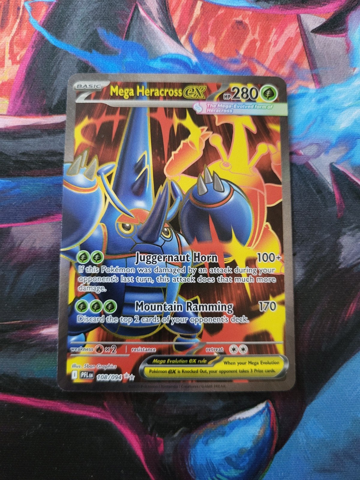 Mega Heracross EX - Phantasmal Flames #108/094, Ophalen of Verzenden, Zo goed als nieuw