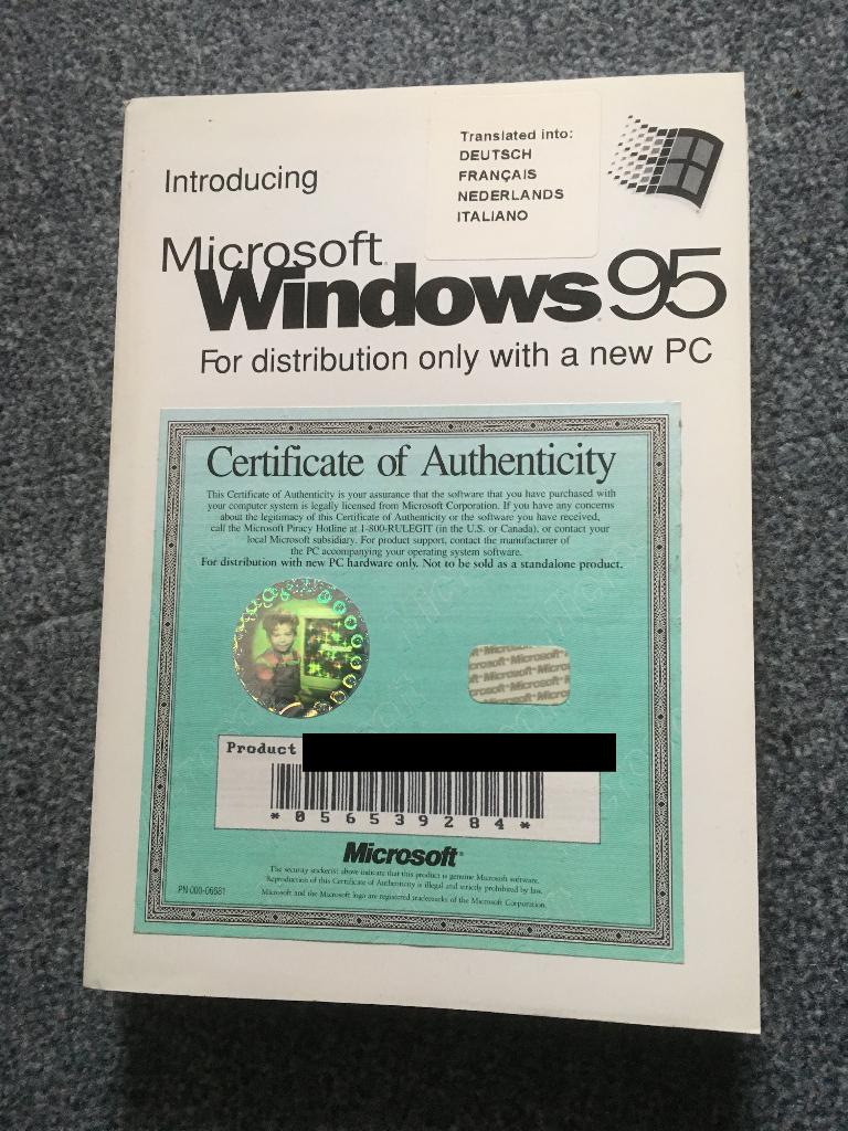 W95 Licentieboekje multilanguage [OS-11] 26-3, Computers en Software, Besturingssoftware, Ophalen of Verzenden, Nieuw, Windows