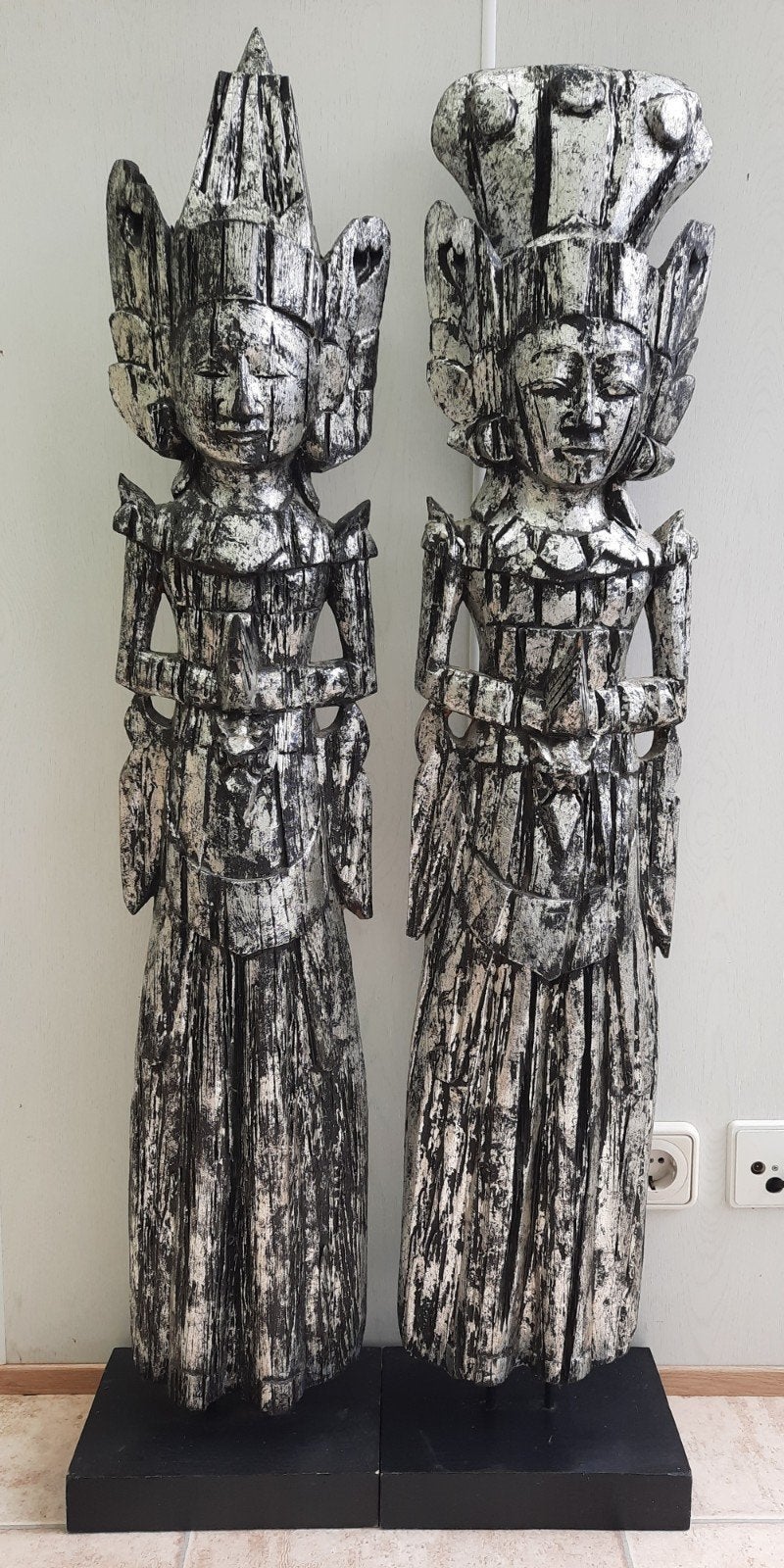 Houten beelden, ca. 150 cm hoog, Antiek en Kunst, Ophalen, Beeld, Hout, Op sokkel