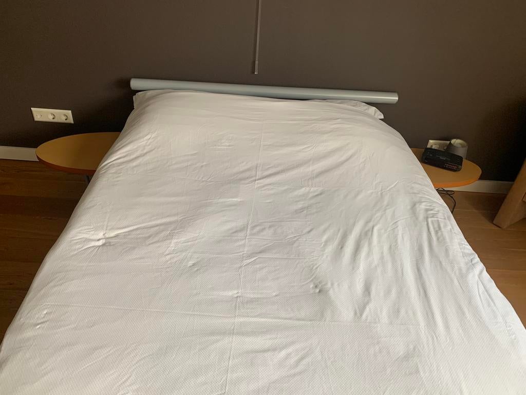 Bed, Huis en Inrichting, Slaapkamer | Bedden, Ophalen, Gebruikt, Bruin, Tweepersoons