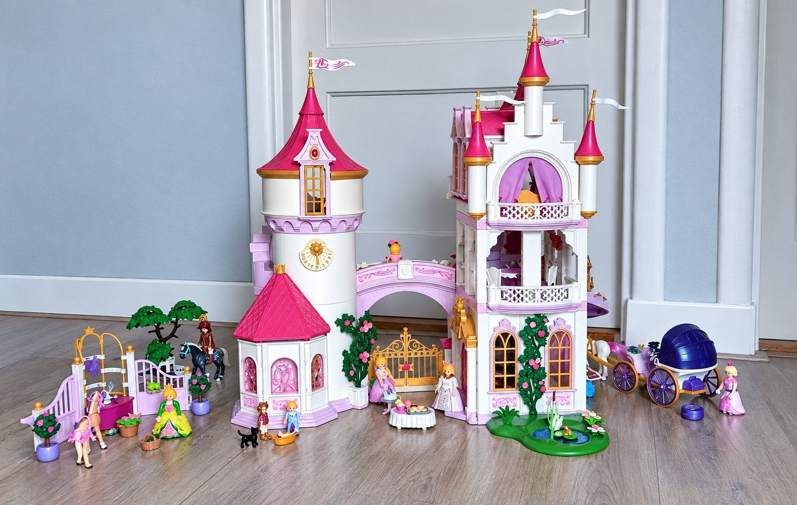 Playmobil Prinsessenkasteel volledig ingericht koets paarden, Kinderen en Baby's, Ophalen of Verzenden, Zo goed als nieuw