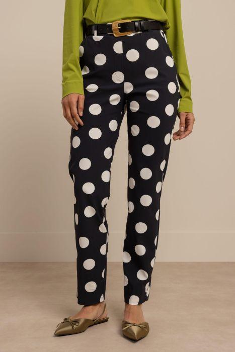 Als nieuw! Studio Anneloes Anne polkadot, maat L, Kleding | Dames, Broeken en Pantalons, Zo goed als nieuw, Maat 42/44 (L), Blauw