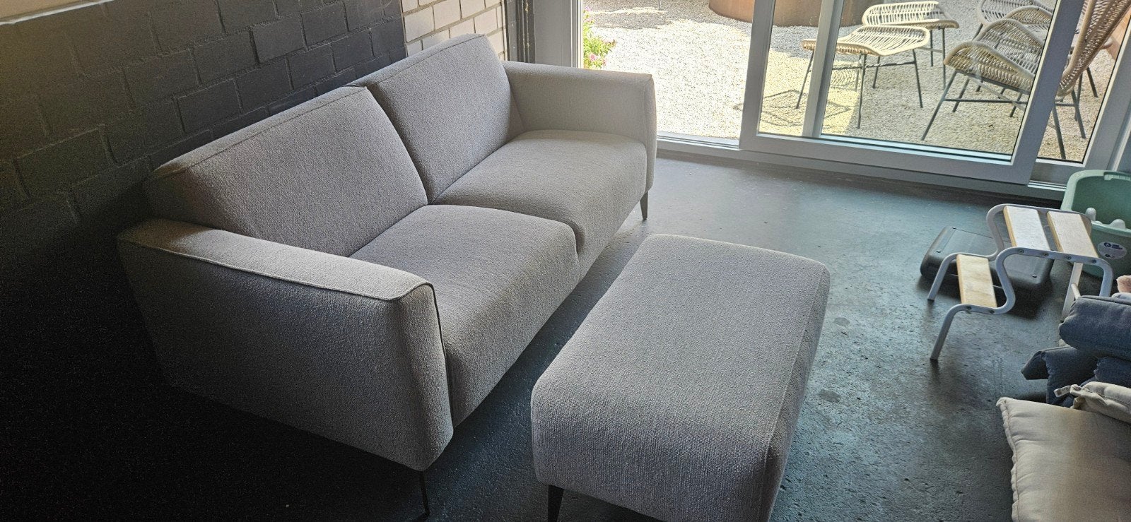 2,5 zits bank, grijs, Ophalen, 150 tot 200 cm, Tweepersoons, 75 tot 100 cm