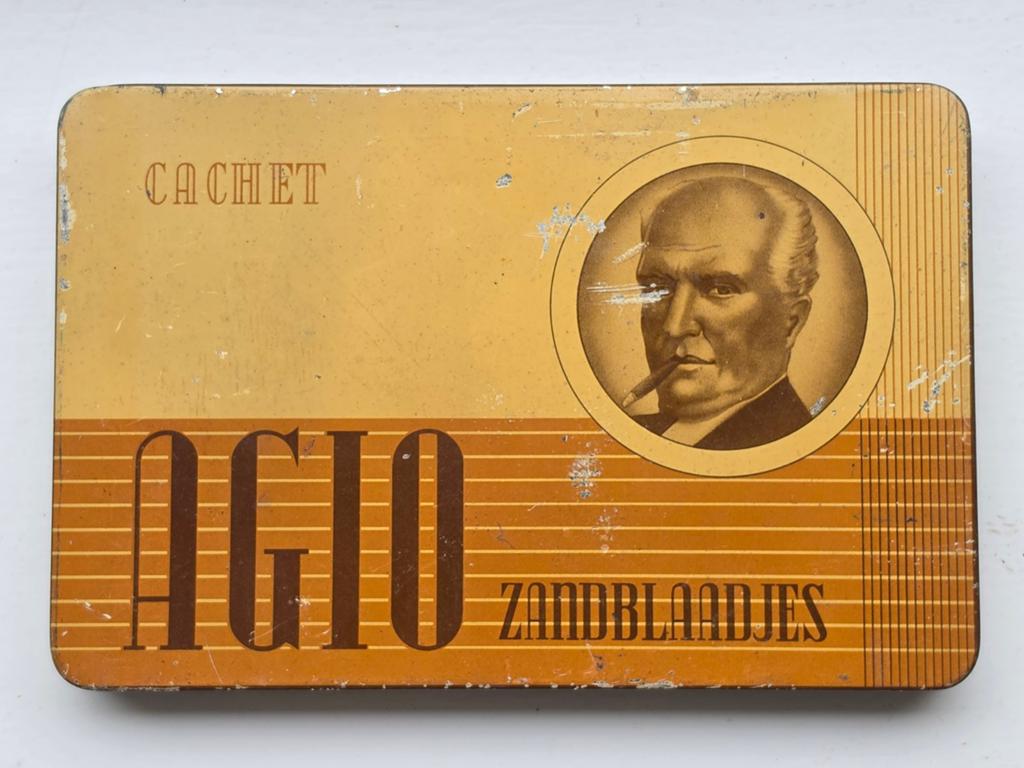 Agio Cachet Zandblaadjes sigaren blik te Duizel, Ophalen of Verzenden, Gebruikt, Overige