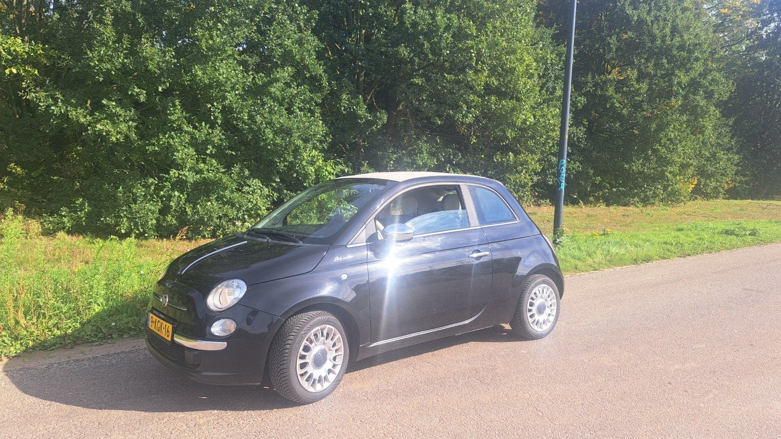 Fiat 500 0.9 Twinair C 2013 Zwart, Auto's, 880 kg, Zwart, Origineel Nederlands, 24 km/l