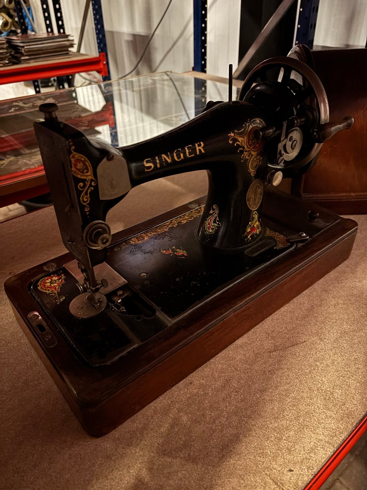 Singer handnaaimachine met houten kap, Ophalen of Verzenden