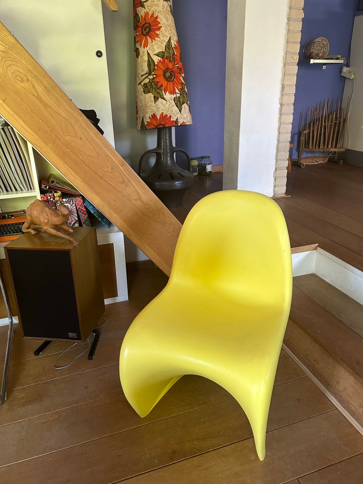 Gele Vitra Panton Stoel - Design Klassieker, Kunststof, Gebruikt, Overige kleuren, Ophalen of Verzenden