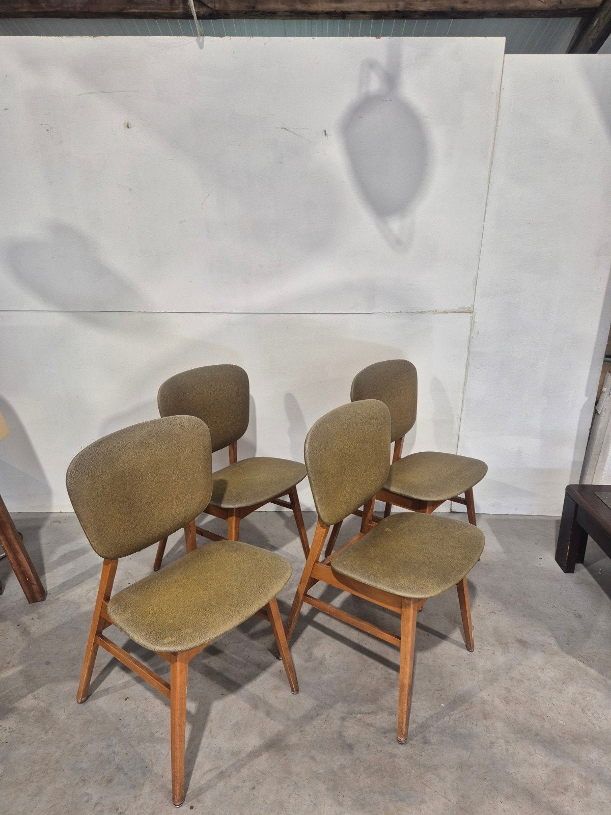 4 vintage stoelen met skai leer, Ophalen, Gebruikt, Onbekend, Leer