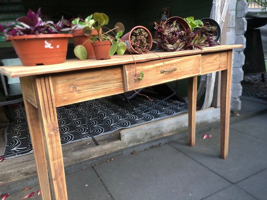 Side table, Ophalen, Gebruikt, 50 tot 100 cm, Teakhout