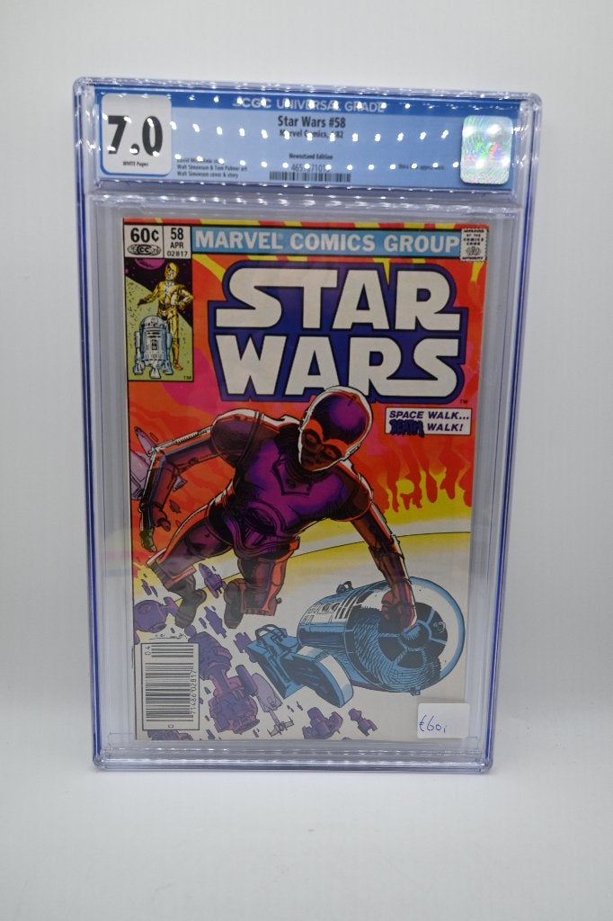 Star Wars #58 Marvel Comics CGC 7.0 Graded Comic, Boeken, Eén comic, Amerika, Ophalen of Verzenden, Zo goed als nieuw