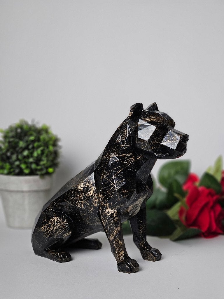 Geometrische Pitbull / Amstaff – Black & Gold Spark Edition, Ophalen of Verzenden, Nieuw, Dier