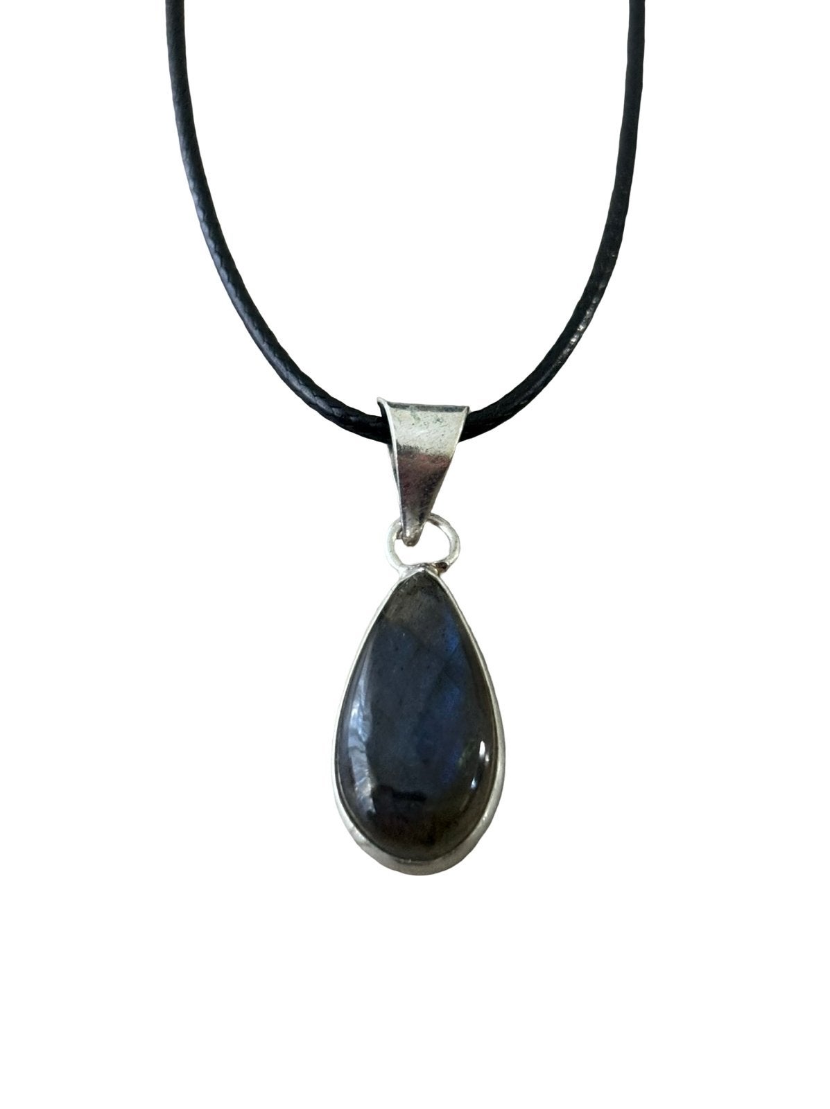 Labradoriet Edelsteen Ketting Sieraden Leer Uniseks, Nieuw, Ophalen of Verzenden, Schimmelstraat, Steen of Mineraal