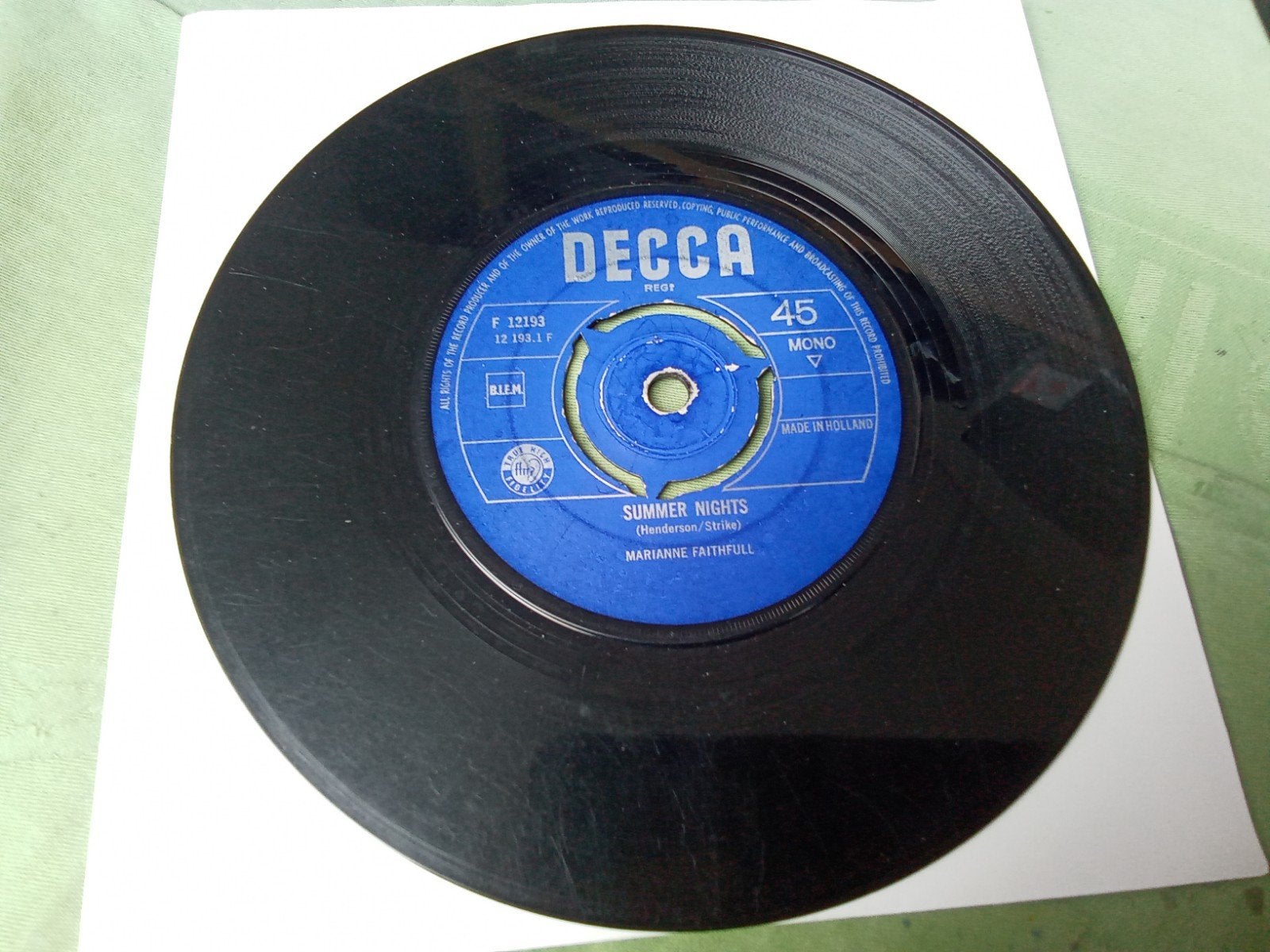 Marianne Faithful     Summer Nights, Verzenden, Gebruikt, 7 inch, Pop