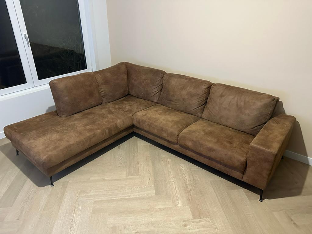 Mooie Paularo Hoekbank Caramel van Pronto Wonen, Huis en Inrichting, Ophalen, Gebruikt, Stof