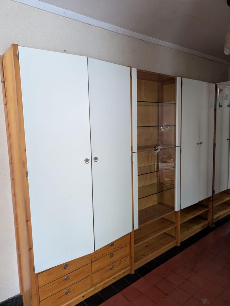 Lundia kast met laden &amp; deuren lundia boekenkast vitrine, Ophalen, Gebruikt, Met deur(en), 200 cm of meer