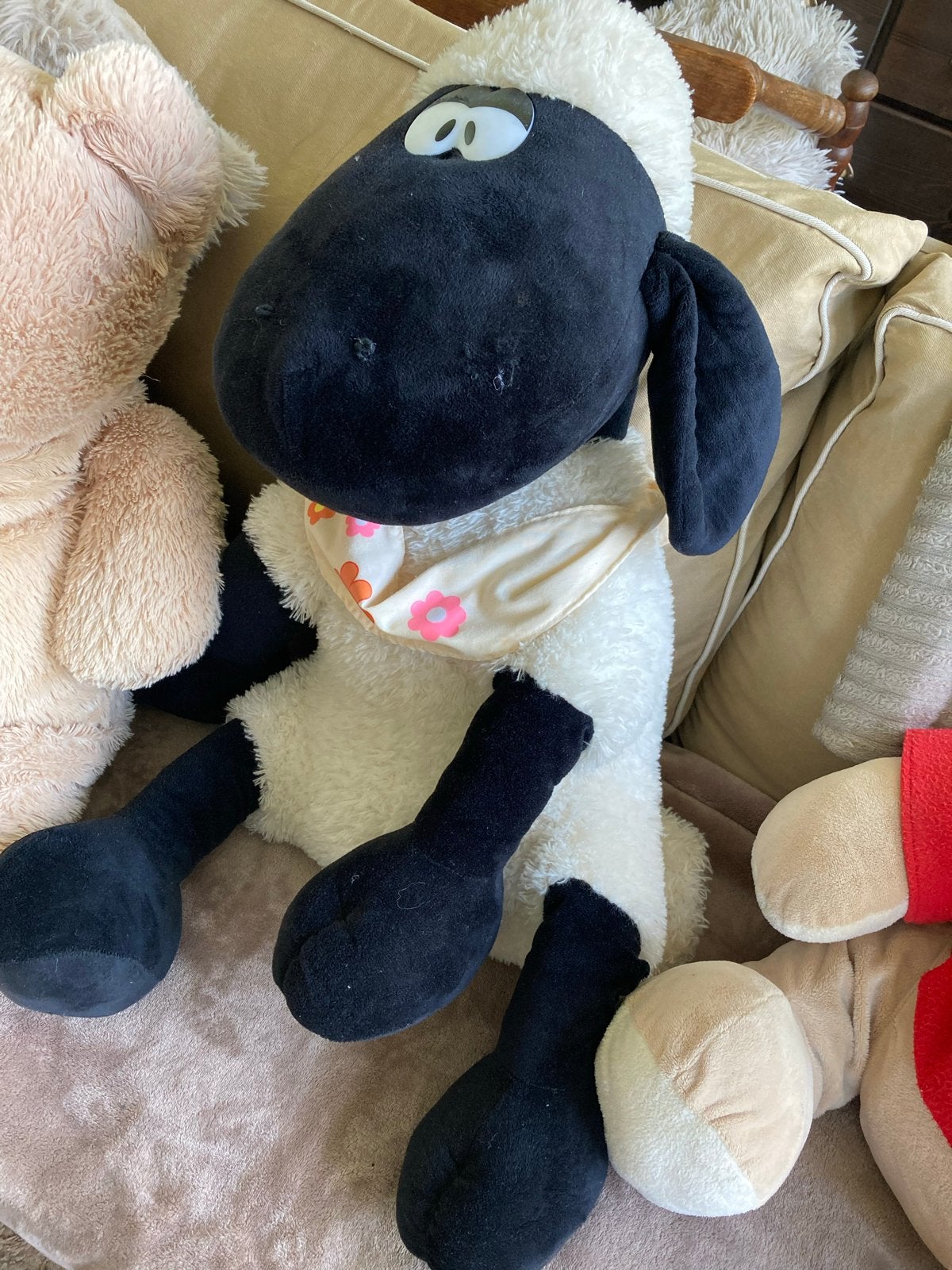 Grote knuffels: Shaun het Schaap, teddybeer, Slagharen beer, Gebruikt, Overige merken, Beer, Zwart