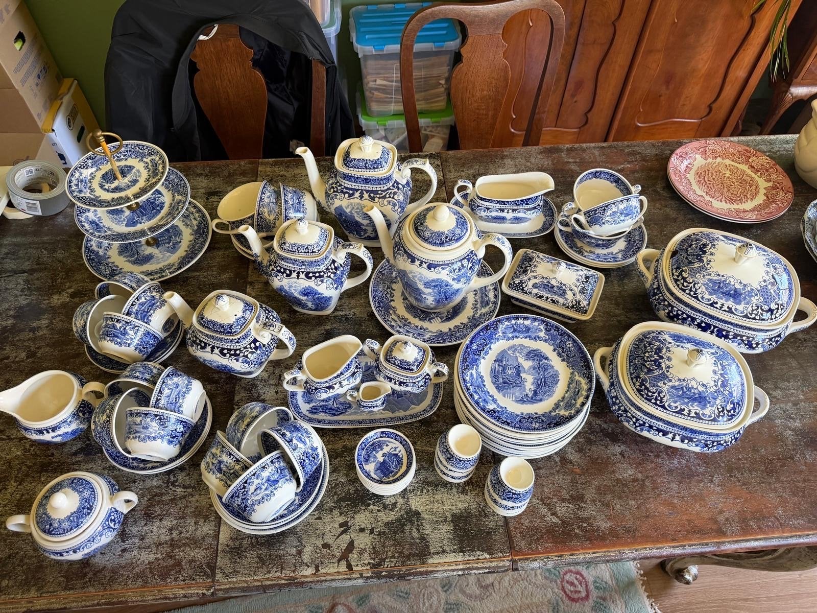 Grote collectie Petrus Regout Maastricht servies, Antiek en Kunst, Ophalen