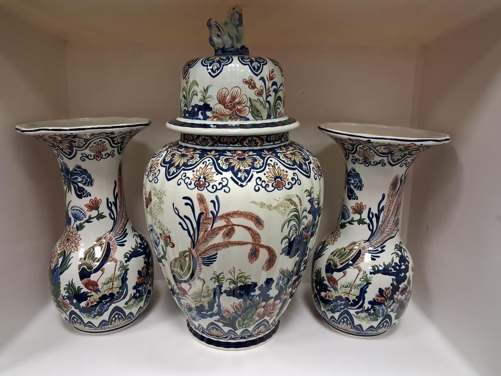 Vieux Rhodes Boch 3-delig kaststel WD-022, Antiek en Kunst, Antiek | Vazen, Ophalen of Verzenden