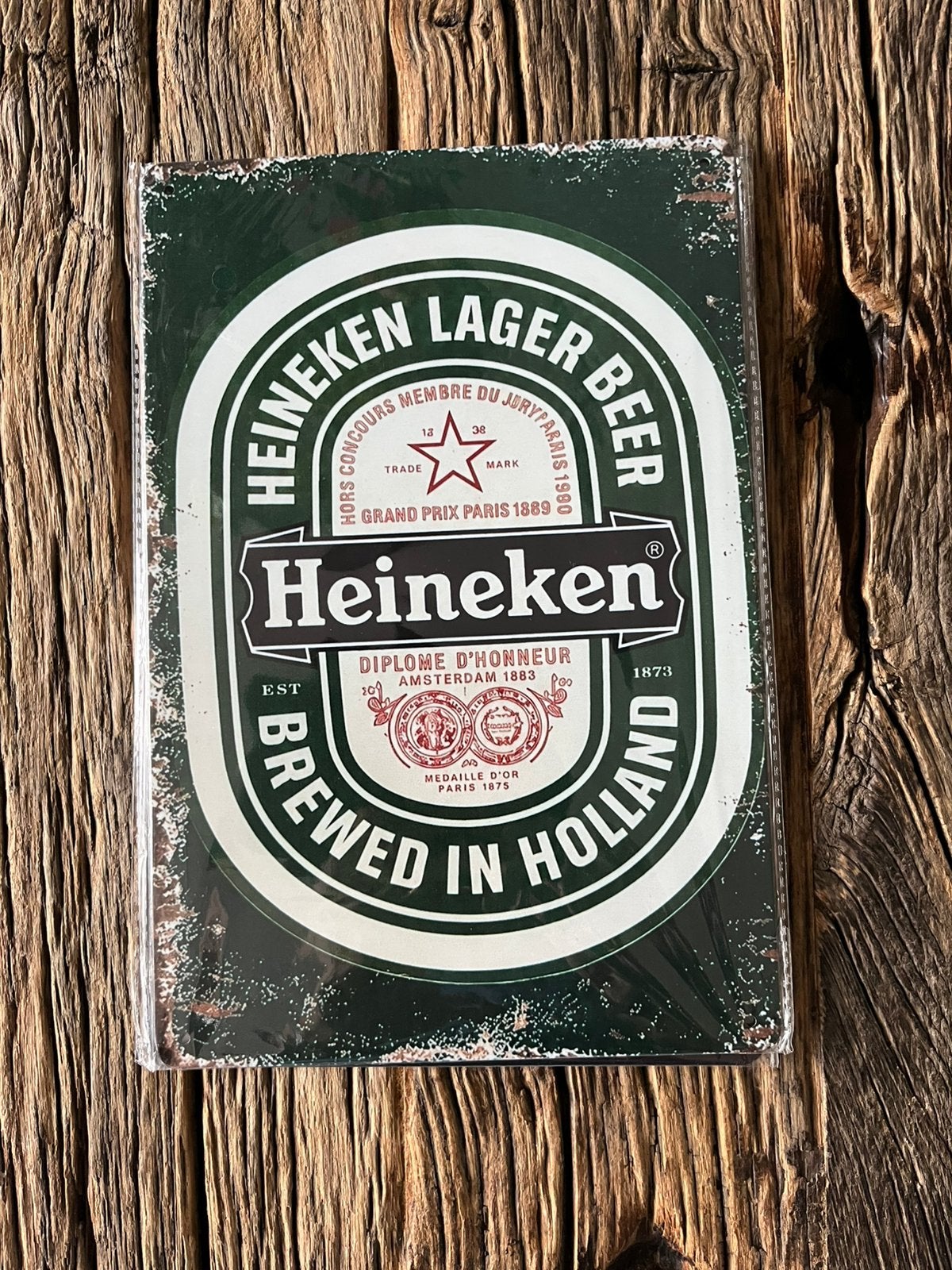 Reclame bord Heineken en Amstel bier 20 x 30 cm, Verzamelen, Ophalen of Verzenden, Nieuw, Reclamebord, Plaat of Schild, Amstel