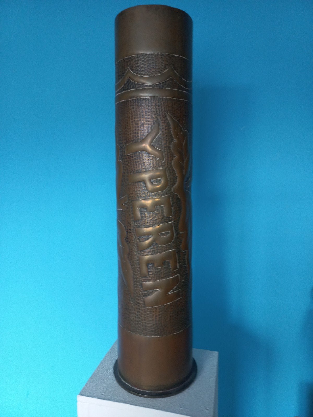 Duitse Trench Art Huls WO1 - Yperen 1917, Verzamelen, Verzenden, Landmacht, Duitsland, Hulzen of Bodemvondsten