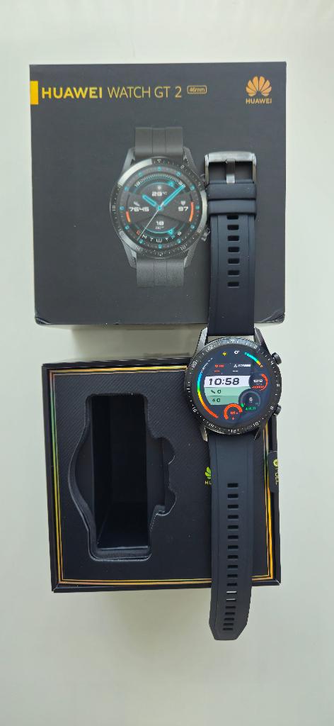 Smartwatches Huawei GT2, Sieraden, Tassen en Uiterlijk, Smartwatches, Gebruikt, Zwart, Ophalen of Verzenden, Waterdicht