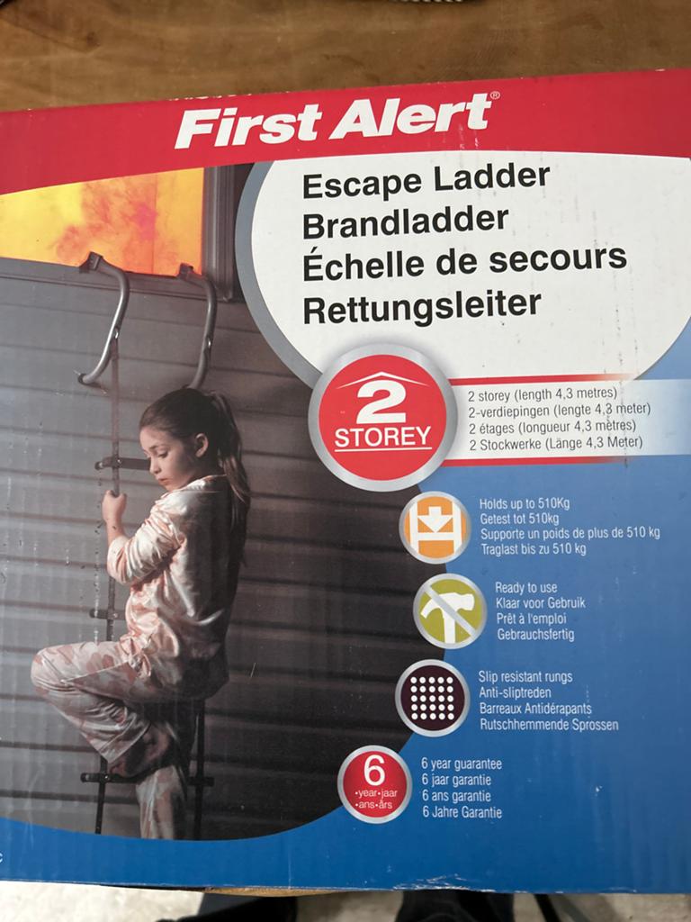 First Alert Brandladder - 2 Verdiepingen (4.3m), Nieuw, Ophalen of Verzenden, Ladder, Opvouwbaar of Inschuifbaar