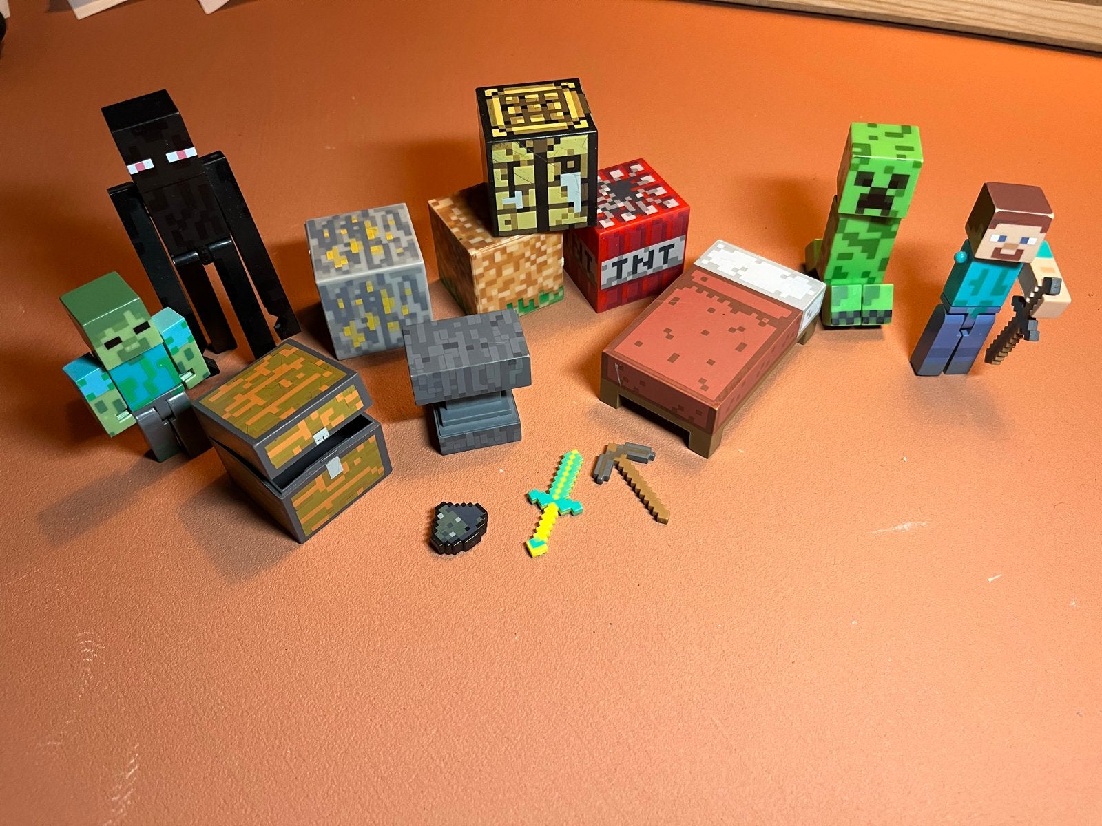 Minecraft speelgoedfiguren en accessoires (set), Ophalen of Verzenden, Gebruikt, Jongen of Meisje